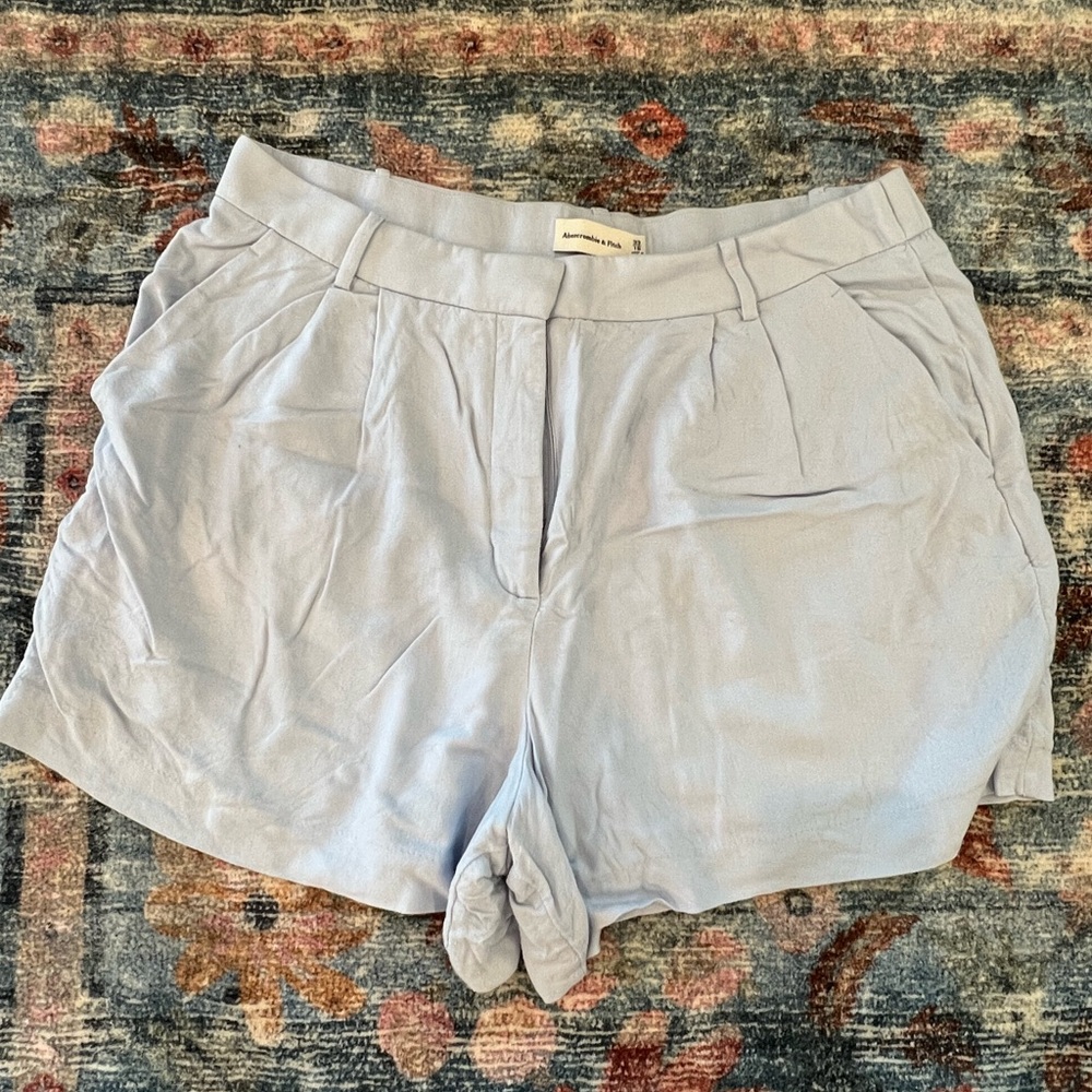 Abercrombie & Fitch Linen Baby Blue Shorts